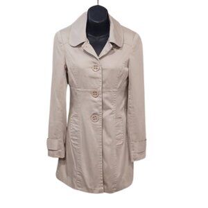 Costa Blanca Sand Tone Cotton Single Breasted  Classic Trench Coat- Sz. 4